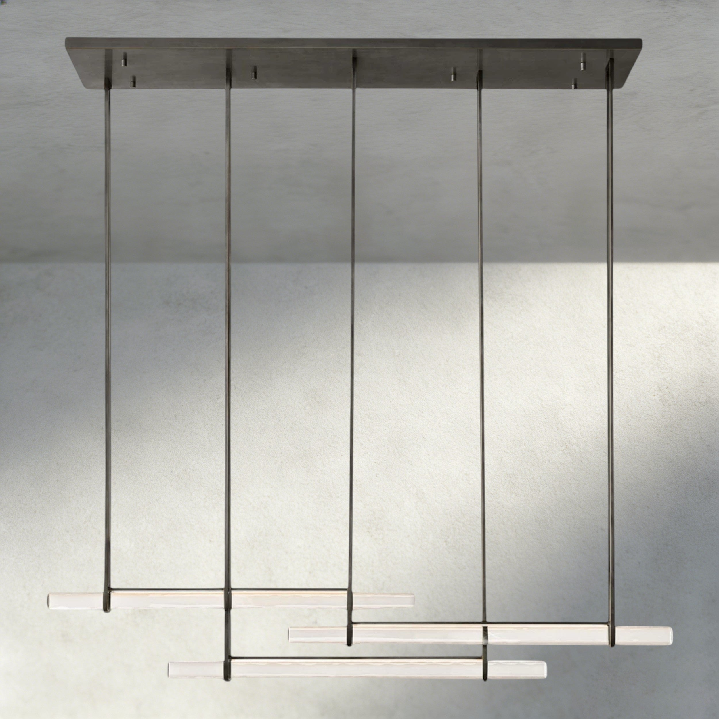 60" / Bronze Audubon Crystal Triple Bar Linear Chandelier 60", 72"