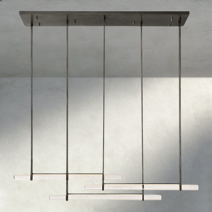 60" / Bronze Audubon Crystal Triple Bar Linear Chandelier 60", 72"