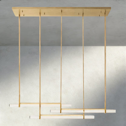 60" / Brass Audubon Crystal Triple Bar Linear Chandelier 60", 72"
