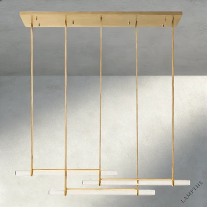 60" / Brass Audubon Crystal Triple Bar Linear Chandelier 60", 72"