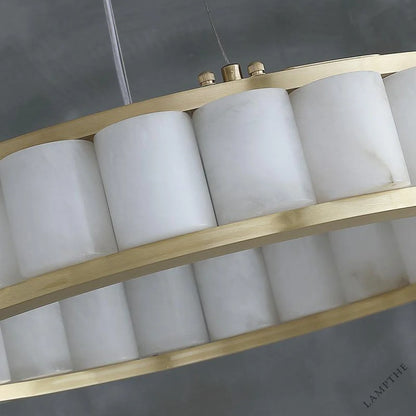 Avalon Alabaster Circle Round Chandeliers