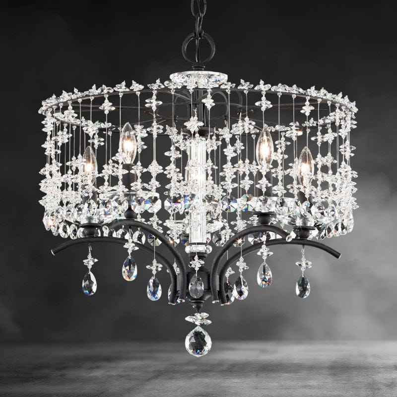 White / Clear Heritage Crystal Bella Rose Crystal Chandelier 19"