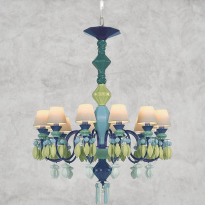 Green Belle De Nuit 12-Lights Chandelier