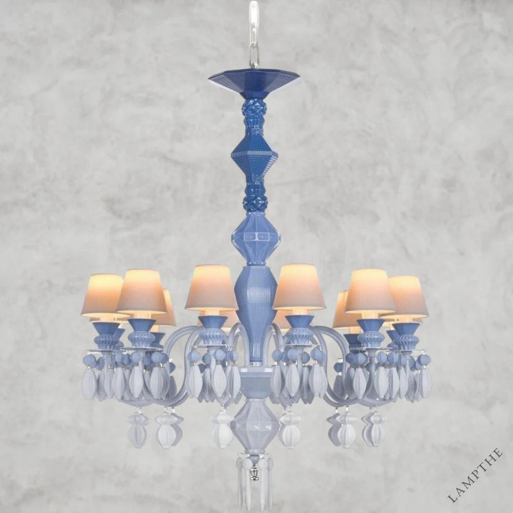 Blue Belle De Nuit 12-Lights Chandelier