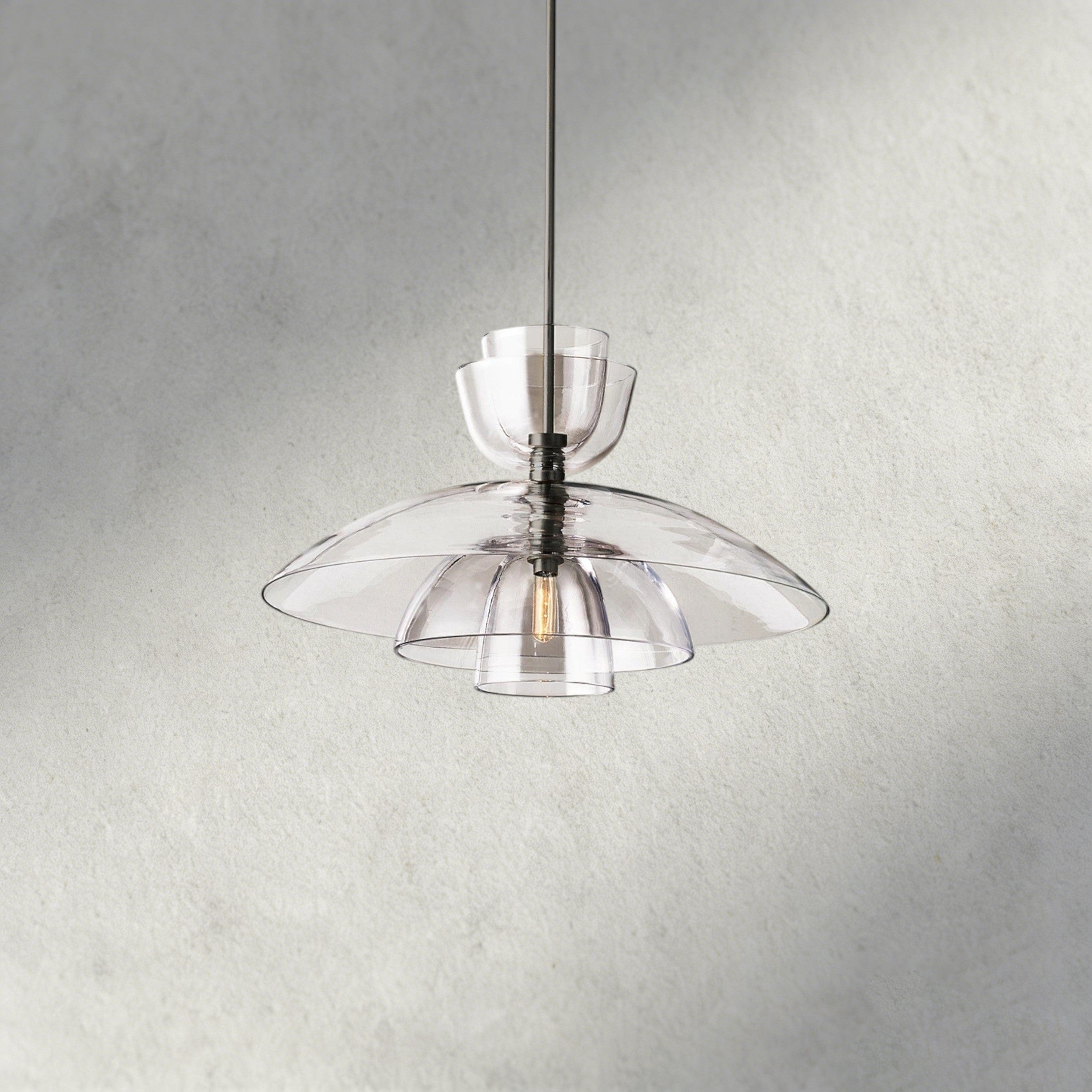 Bronze / Clear Glass Blom Cloche Grand Pendant