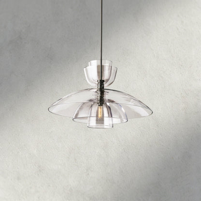 Bronze / Clear Glass Blom Cloche Grand Pendant