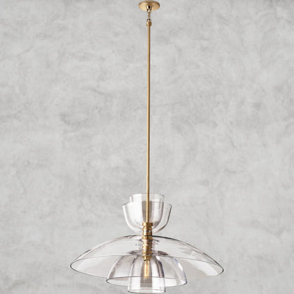 Brass / Clear Glass Blom Cloche Grand Pendant