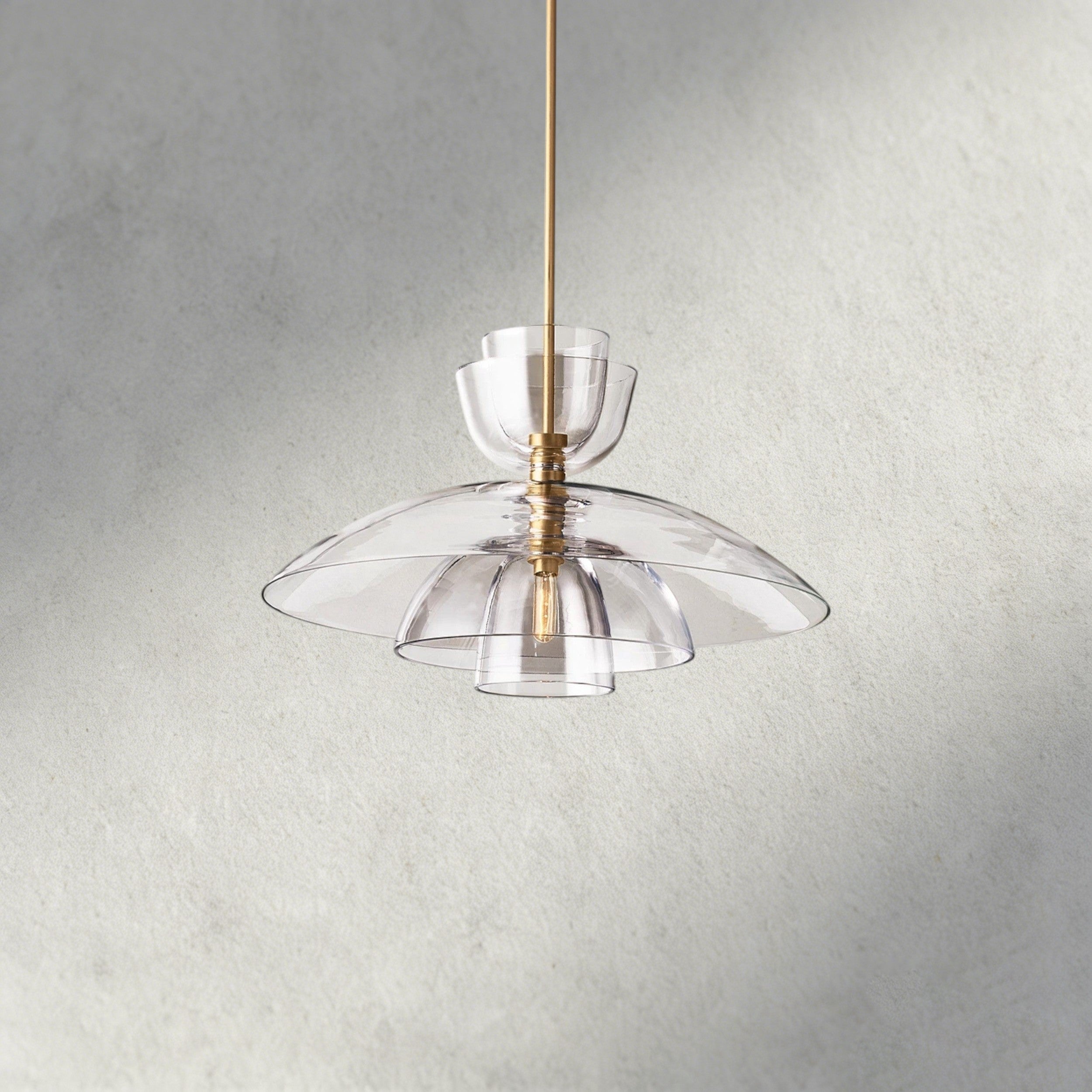 Brass / Clear Glass Blom Cloche Grand Pendant