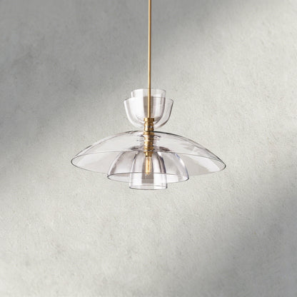Brass / Clear Glass Blom Cloche Grand Pendant