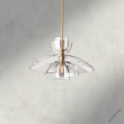 Brass / Clear Glass Blom Cloche Grand Pendant