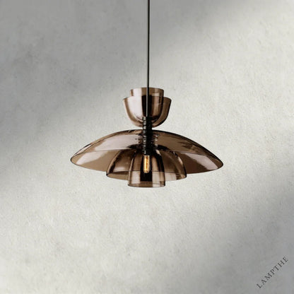 Bronze / Amber Glass Blom Cloche Grand Pendant