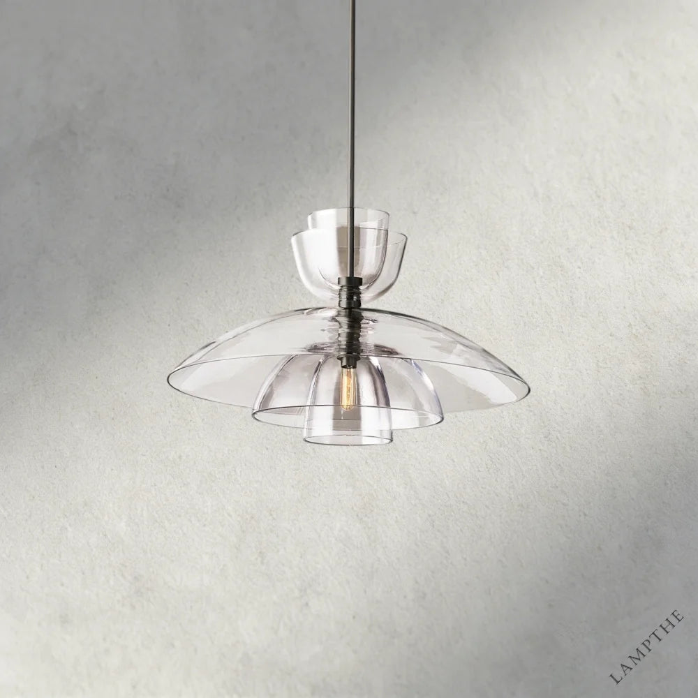 Bronze / Clear Glass Blom Cloche Grand Pendant
