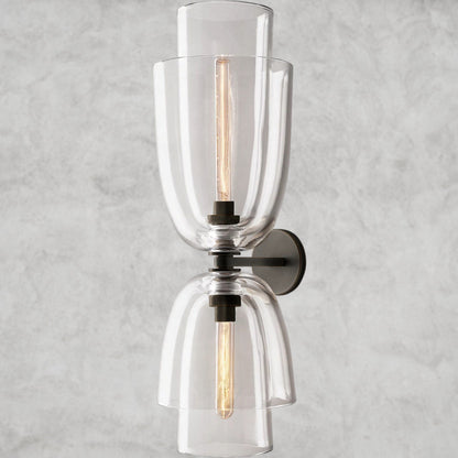 Bronze / Clear Glass Blom Glass Cloche Grand Sconce
