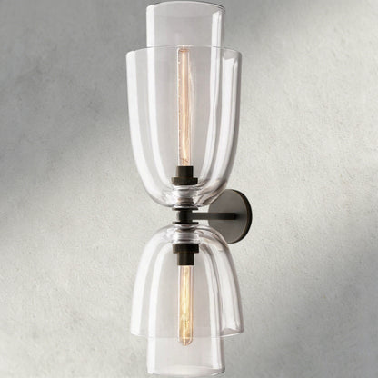 Bronze / Clear Glass Blom Glass Cloche Grand Sconce