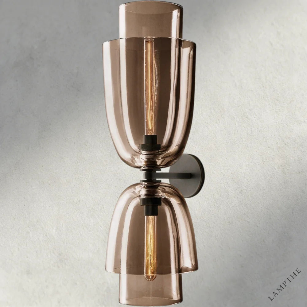 Bronze / Amber Glass Blom Glass Cloche Grand Sconce