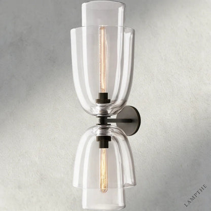 Bronze / Clear Glass Blom Glass Cloche Grand Sconce