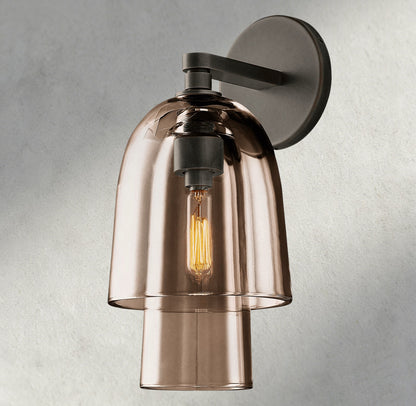 Bronze / Amber Glass Blom Glass Flute Sconce