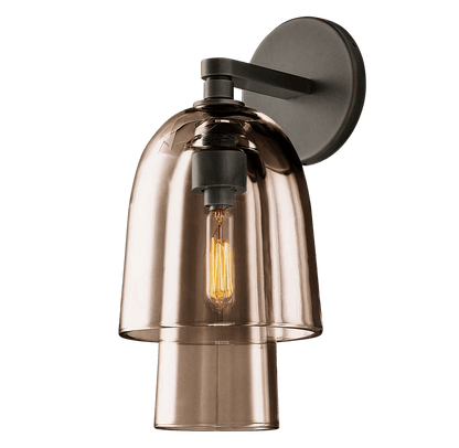 Bronze / Amber Glass Blom Glass Flute Sconce