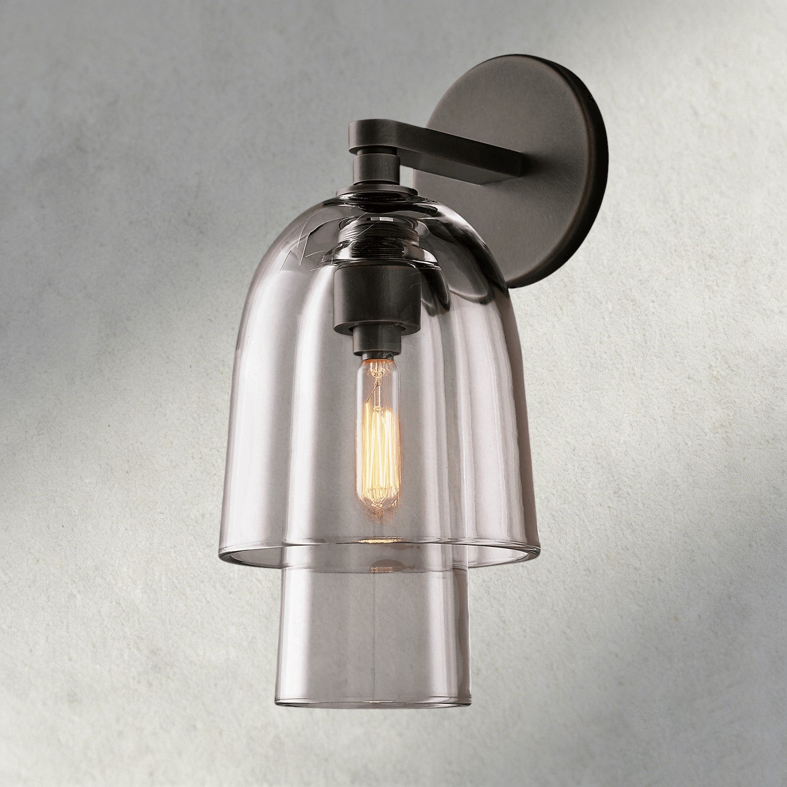 Bronze / Clear Glass Blom Glass Flute Sconce