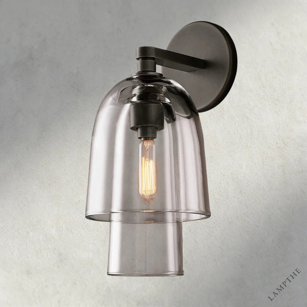 Bronze / Clear Glass Blom Glass Flute Sconce