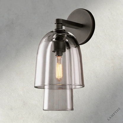 Bronze / Clear Glass Blom Glass Flute Sconce