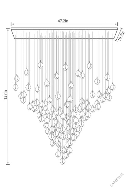96 Lights / Emitting warm white lighting Bloom Chandelier 26/ 36/ 56/ 66/ 96 Lights