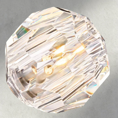 Boule De Clear/ Smoke Cristal Flushmount 24"