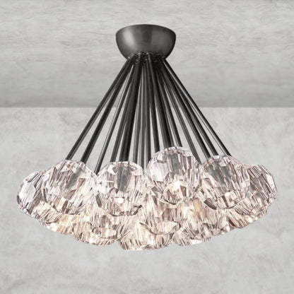 Clear / Bronze Boule De Clear/ Smoke Cristal Flushmount 24"