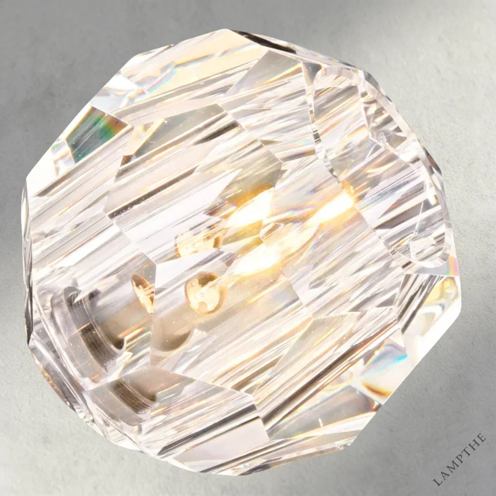 Boule De Clear/ Smoke Cristal Flushmount 24"