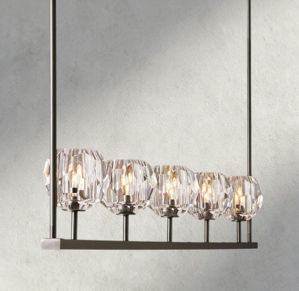 Boule De Cristal Clear Glass Linear Chandelier 48", 60"