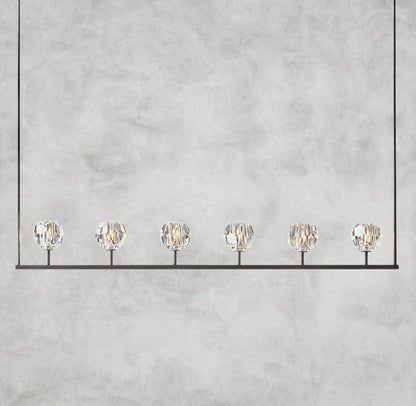 60" / Bronze Boule De Cristal Clear Glass Linear Chandelier 48", 60"