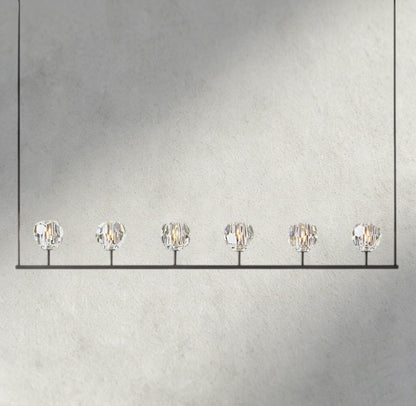 60" / Bronze Boule De Cristal Clear Glass Linear Chandelier 48", 60"