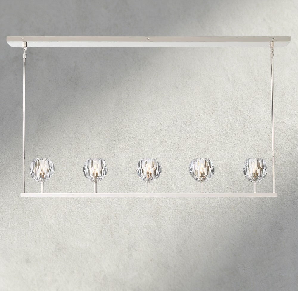 Boule De Cristal Clear Glass Linear Chandelier 48", 60"