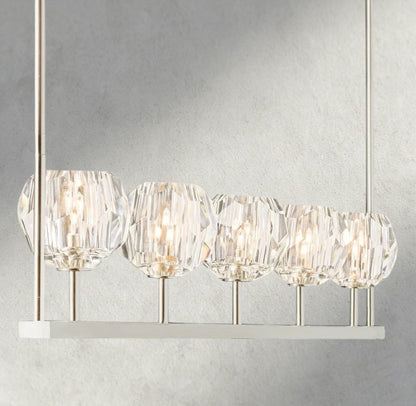 Boule De Cristal Clear Glass Linear Chandelier 48", 60"