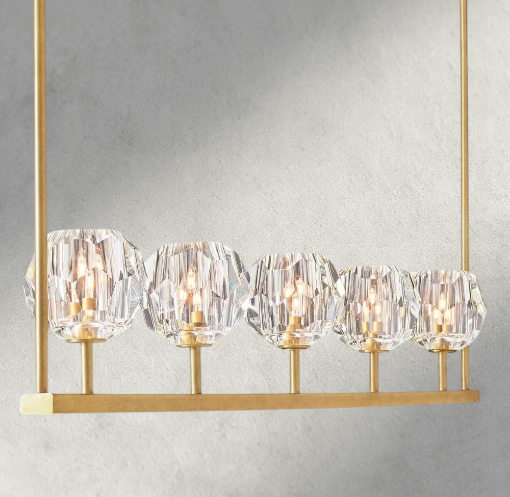 Boule De Cristal Clear Glass Linear Chandelier 48", 60"