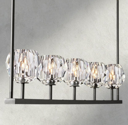 Boule De Cristal Clear Glass Linear Chandelier 48", 60"