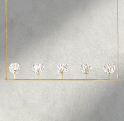 48" / Brass Boule De Cristal Clear Glass Linear Chandelier 48", 60"
