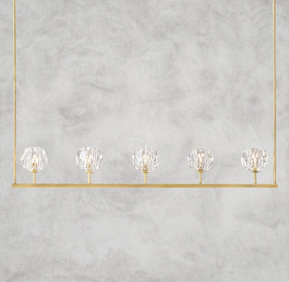 48" / Brass Boule De Cristal Clear Glass Linear Chandelier 48", 60"
