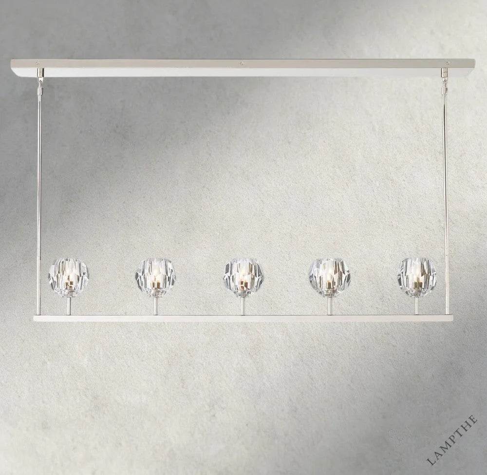 Boule De Cristal Clear Glass Linear Chandelier 48", 60"