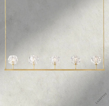 48" / Brass Boule De Cristal Clear Glass Linear Chandelier 48", 60"