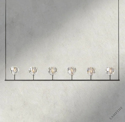 60" / Bronze Boule De Cristal Clear Glass Linear Chandelier 48", 60"
