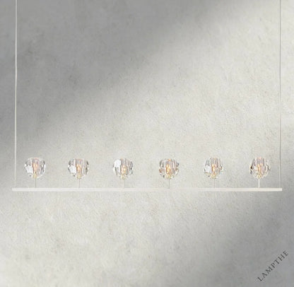 60" / Nickle Boule De Cristal Clear Glass Linear Chandelier 48", 60"