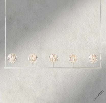 48" / Nickle Boule De Cristal Clear Glass Linear Chandelier 48", 60"