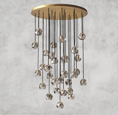 40" / Smoke / Brass Boule De Cristal Clear/ Smoke Glass Round Cluster Chandelier 14", 19", 24", 30", 40"