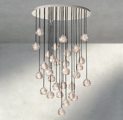 40" / Clear / Nickle Boule De Cristal Clear/ Smoke Glass Round Cluster Chandelier 14", 19", 24", 30", 40"