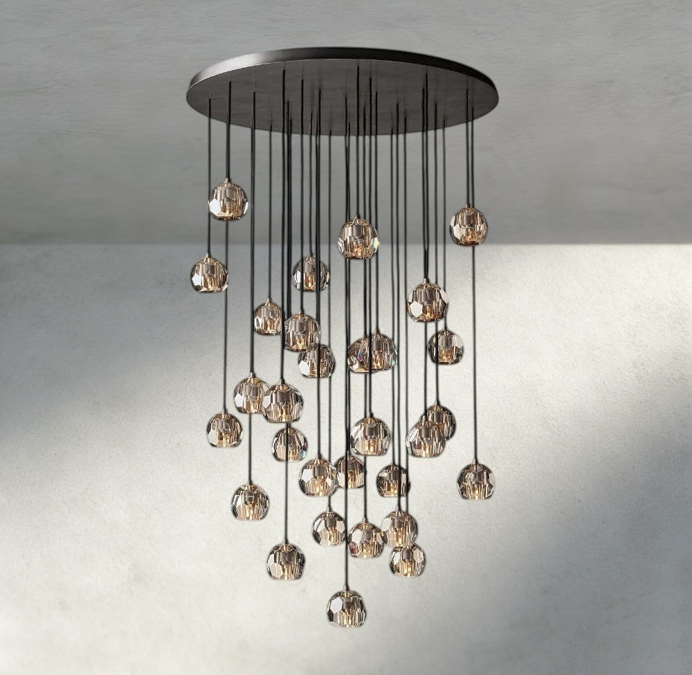 40" / Smoke / Bronze Boule De Cristal Clear/ Smoke Glass Round Cluster Chandelier 14", 19", 24", 30", 40"