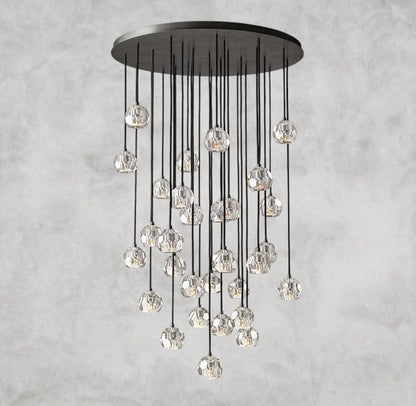 40" / Clear / Bronze Boule De Cristal Clear/ Smoke Glass Round Cluster Chandelier 14", 19", 24", 30", 40"