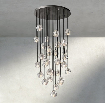 30" / Clear / Bronze Boule De Cristal Clear/ Smoke Glass Round Cluster Chandelier 14", 19", 24", 30", 40"