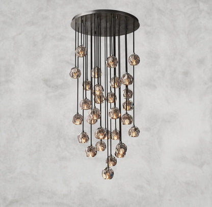 30" / Smoke / Bronze Boule De Cristal Clear/ Smoke Glass Round Cluster Chandelier 14", 19", 24", 30", 40"