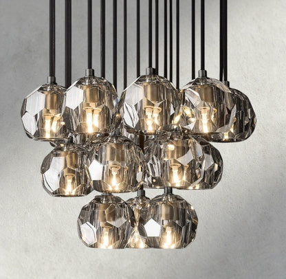 19" / Smoke / Bronze Boule De Cristal Clear/ Smoke Glass Round Cluster Chandelier 14", 19", 24", 30", 40"